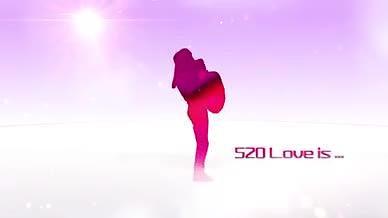粉红恋人剪影的情人节表白动画AE模板视频的预览图